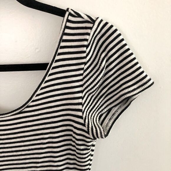 Garage Women Stretchy Tight Bodycon Striped Sexy Mini Casual Dress - M Medium - Picture 4 of 9